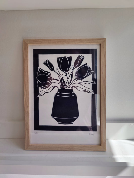 Tulips Linoleumprint
