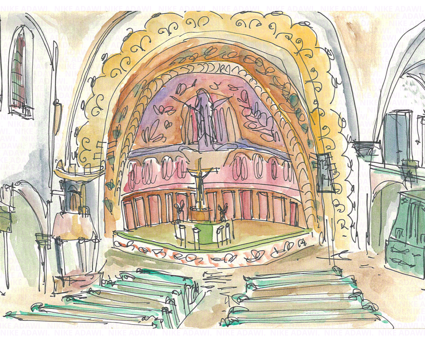 Went To Church Print