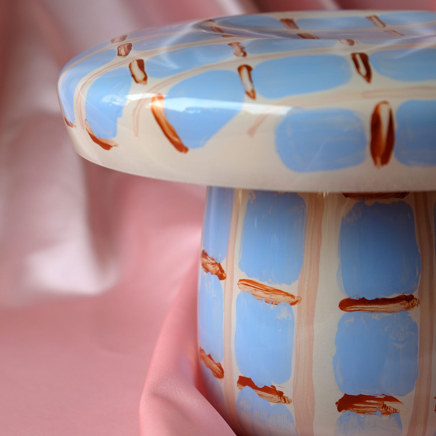 Painted lamp - Light blue/Copper