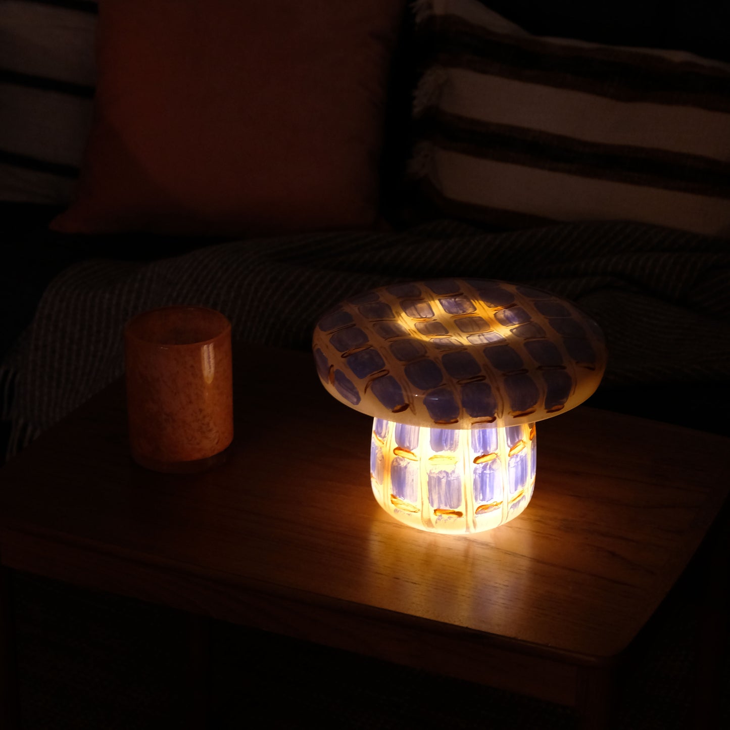 Painted lamp - Light blue/Copper