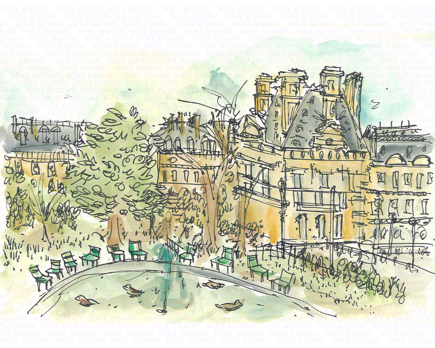 Sitting in a park of Paris - Frenche Print