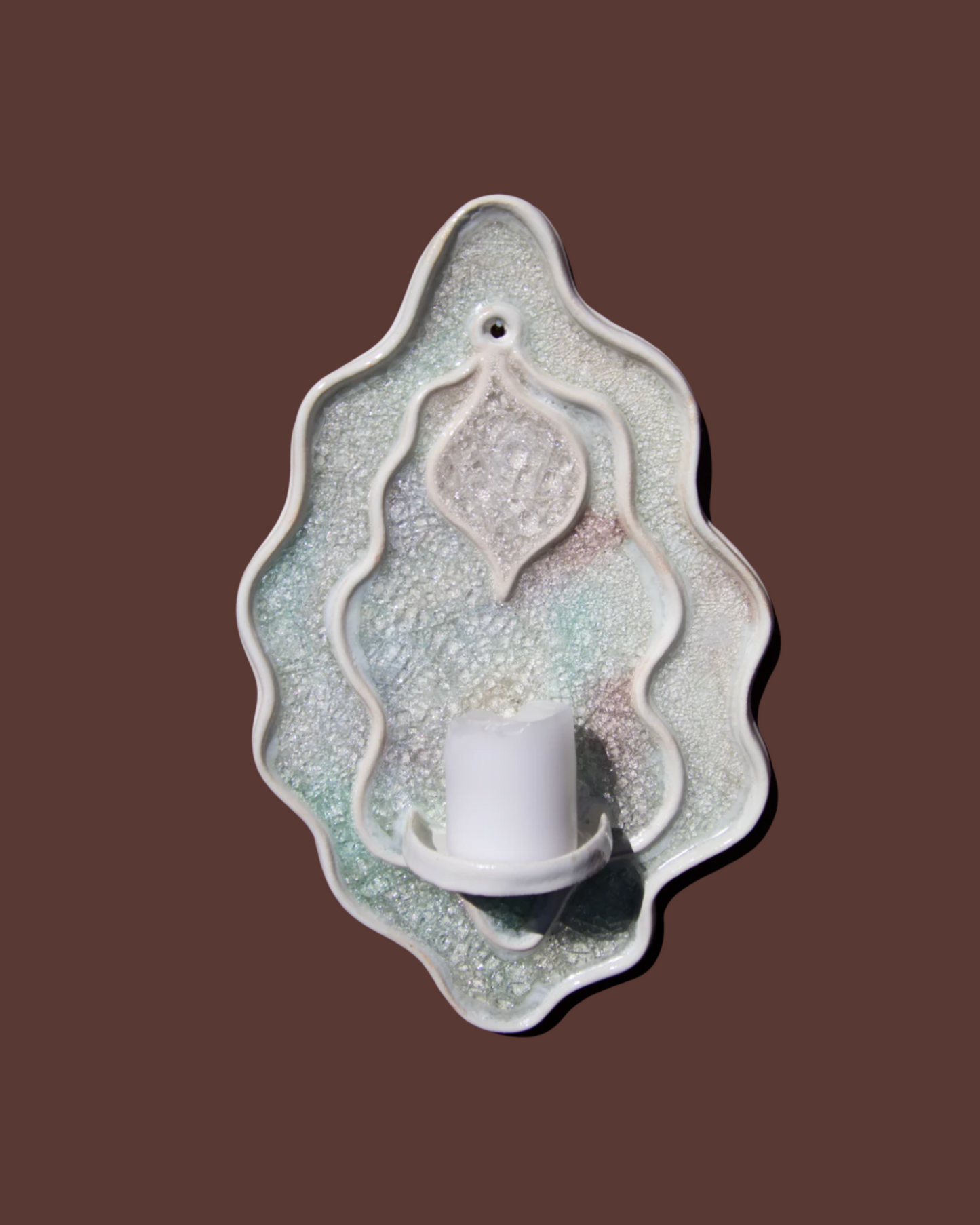Ceramic wall candle holder for pillar candles, Rainbow collection No.1.