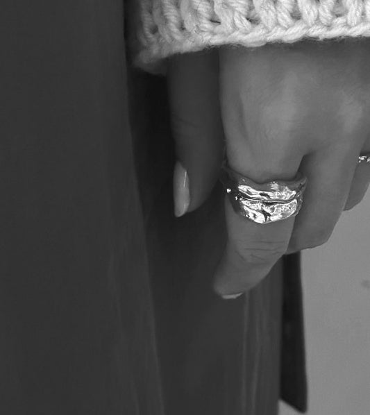 Chunky Charcoal Ring (Made to order)