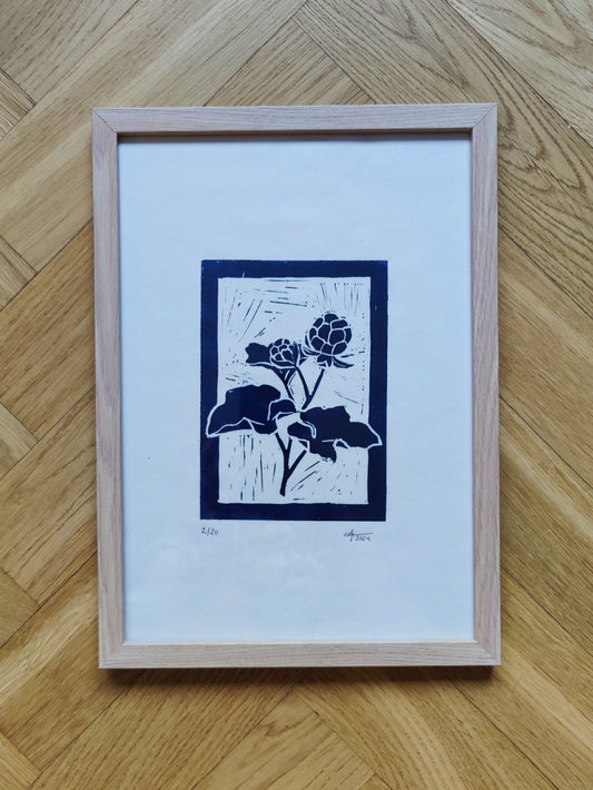 Cloudberries Linoleumprint