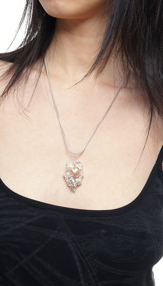 The Fluent Arc White Frozen Flow Necklace