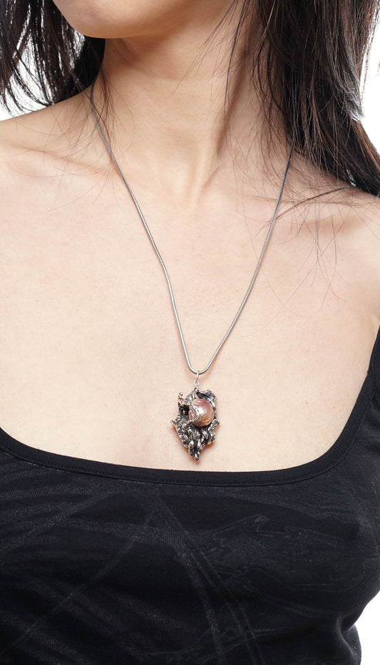 The Fluent Arc Black Obsidian Flow Necklace