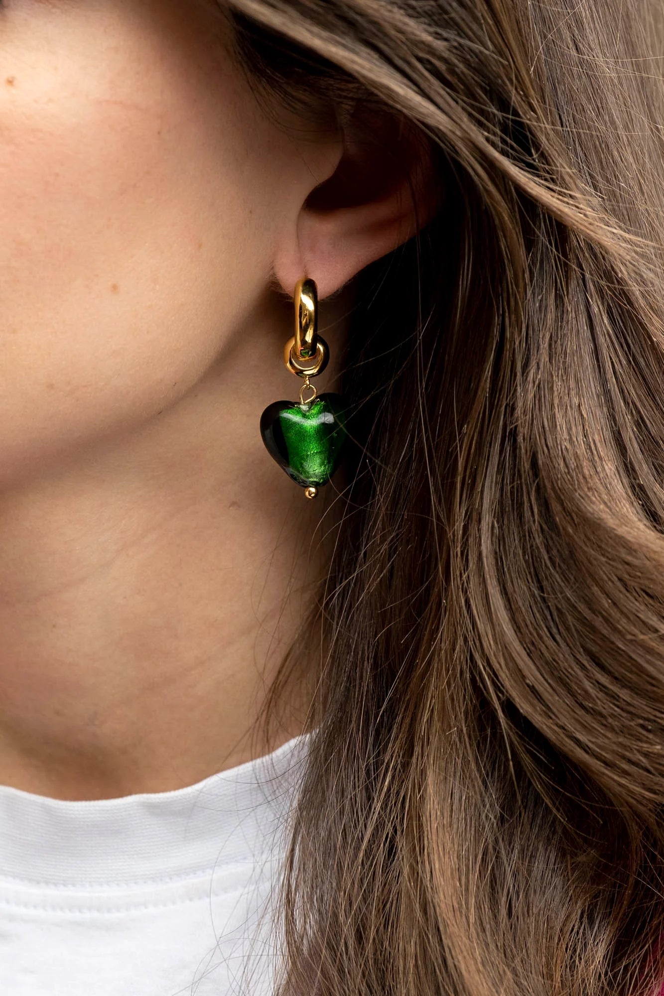 "In your heart" Earrings - Green