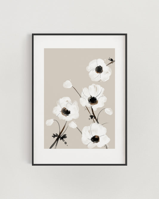 Poppy Field Beige Poster