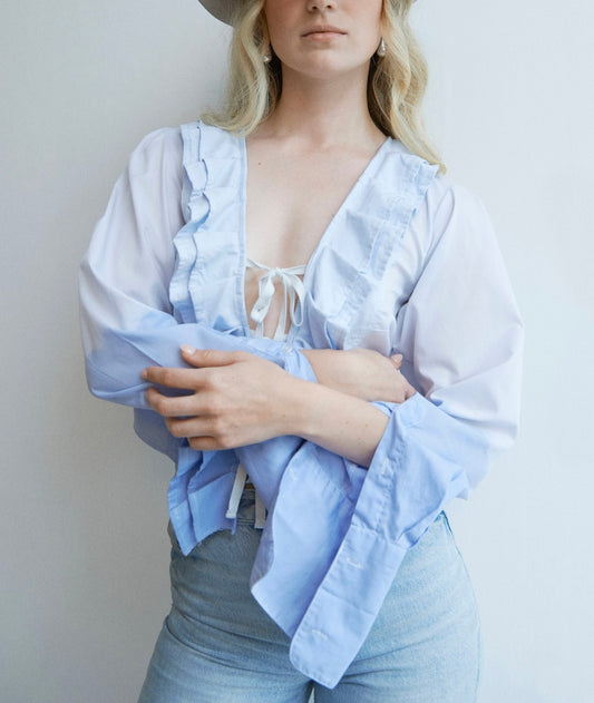 Shania Dip-dye Light blue shirt (Exclusive)