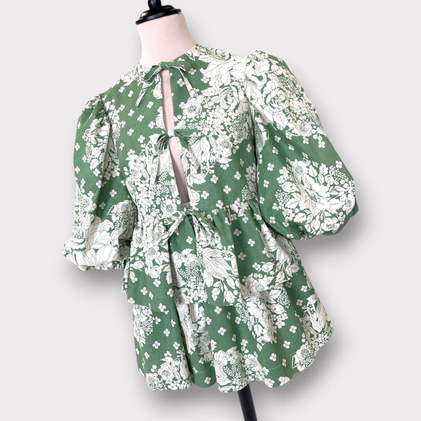 green tie blouse