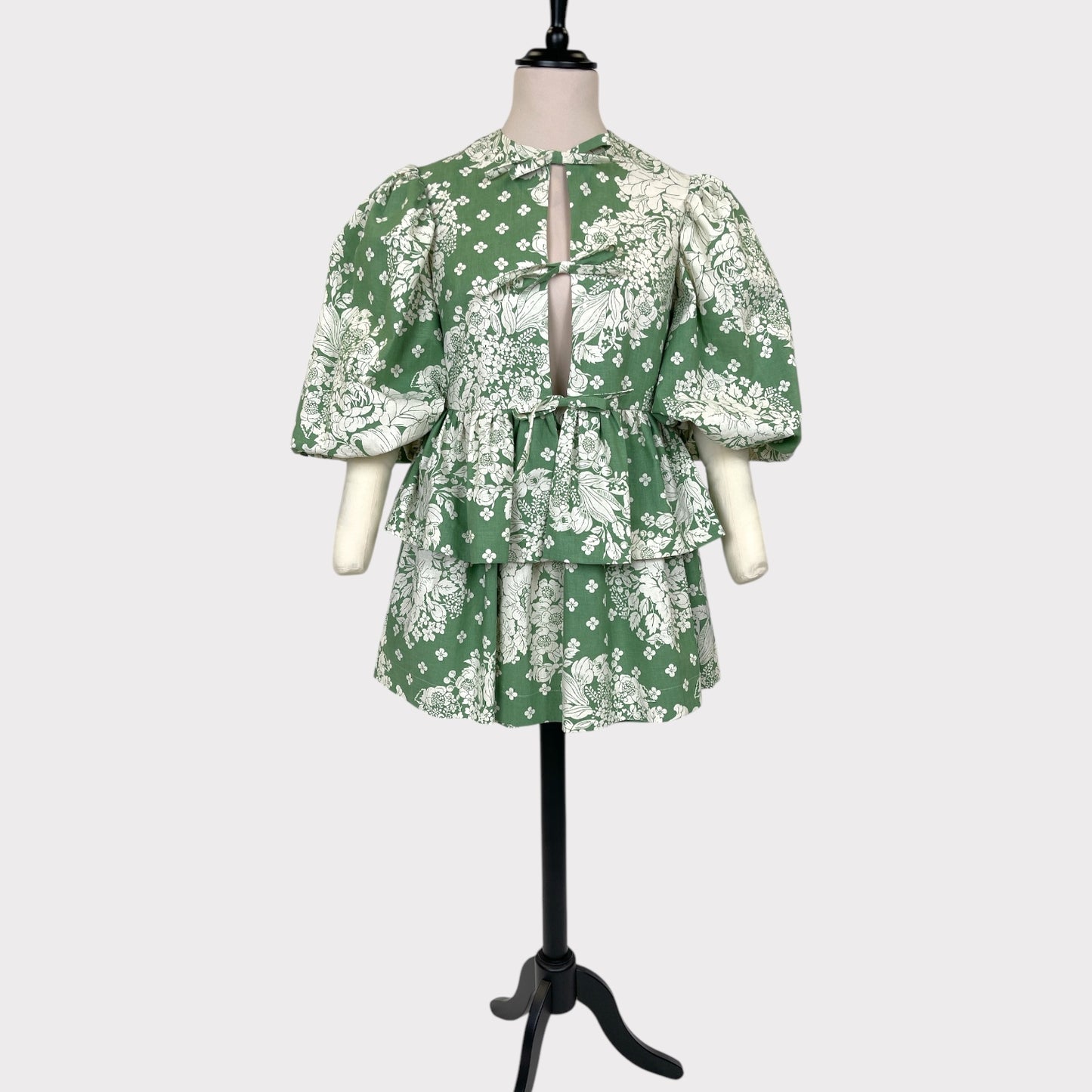 green tie blouse