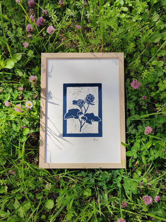 Cloudberries Linoleumprint