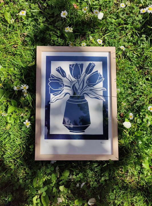 Tulips Linoleumprint