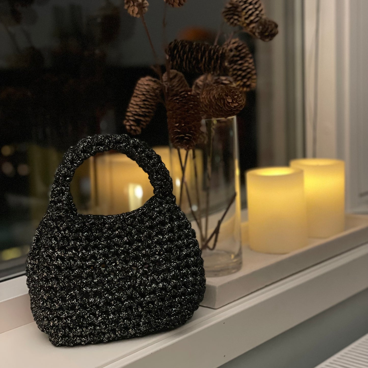 Cocktail bag Black Silver