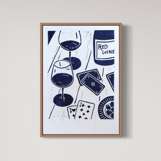 Red Wine Linoleumprint