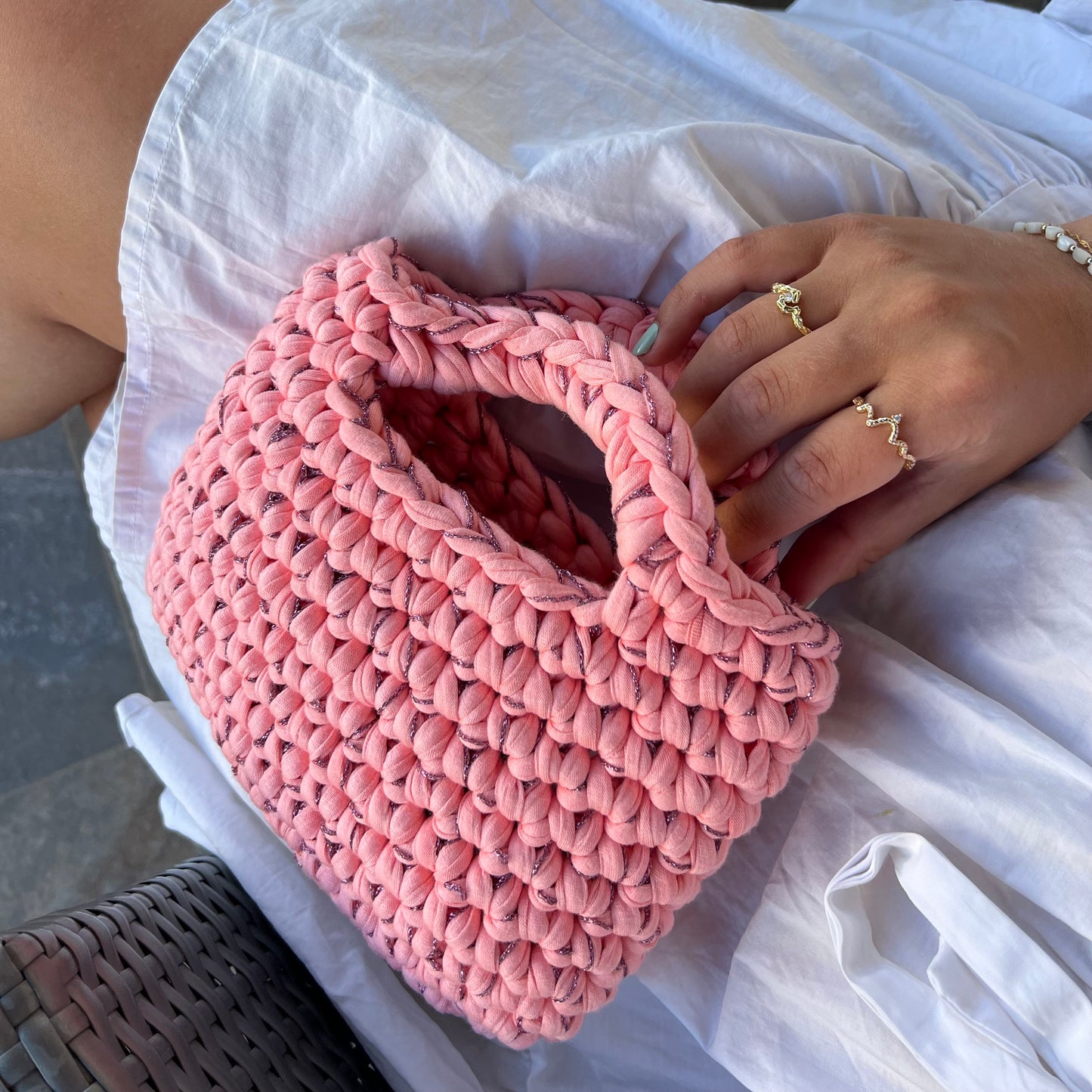 Champagne bag Pink glitter