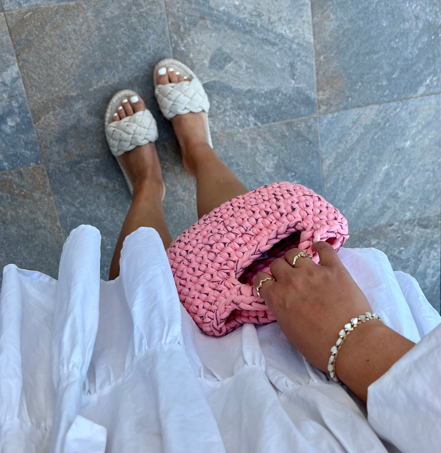 Champagne bag Pink glitter