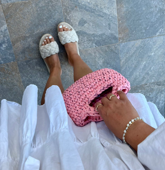 Champagne bag Pink glitter