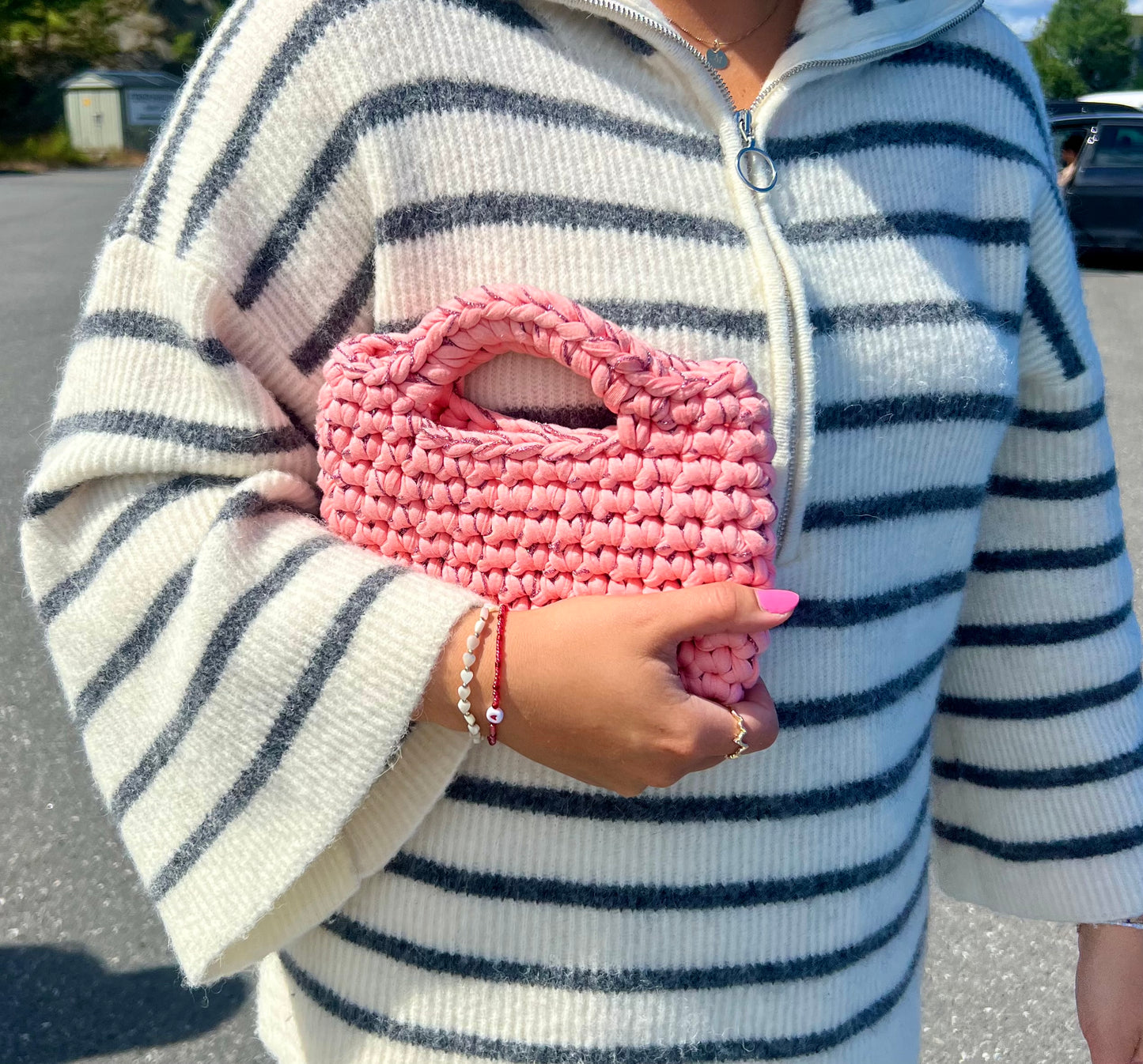 Champagne bag Pink glitter
