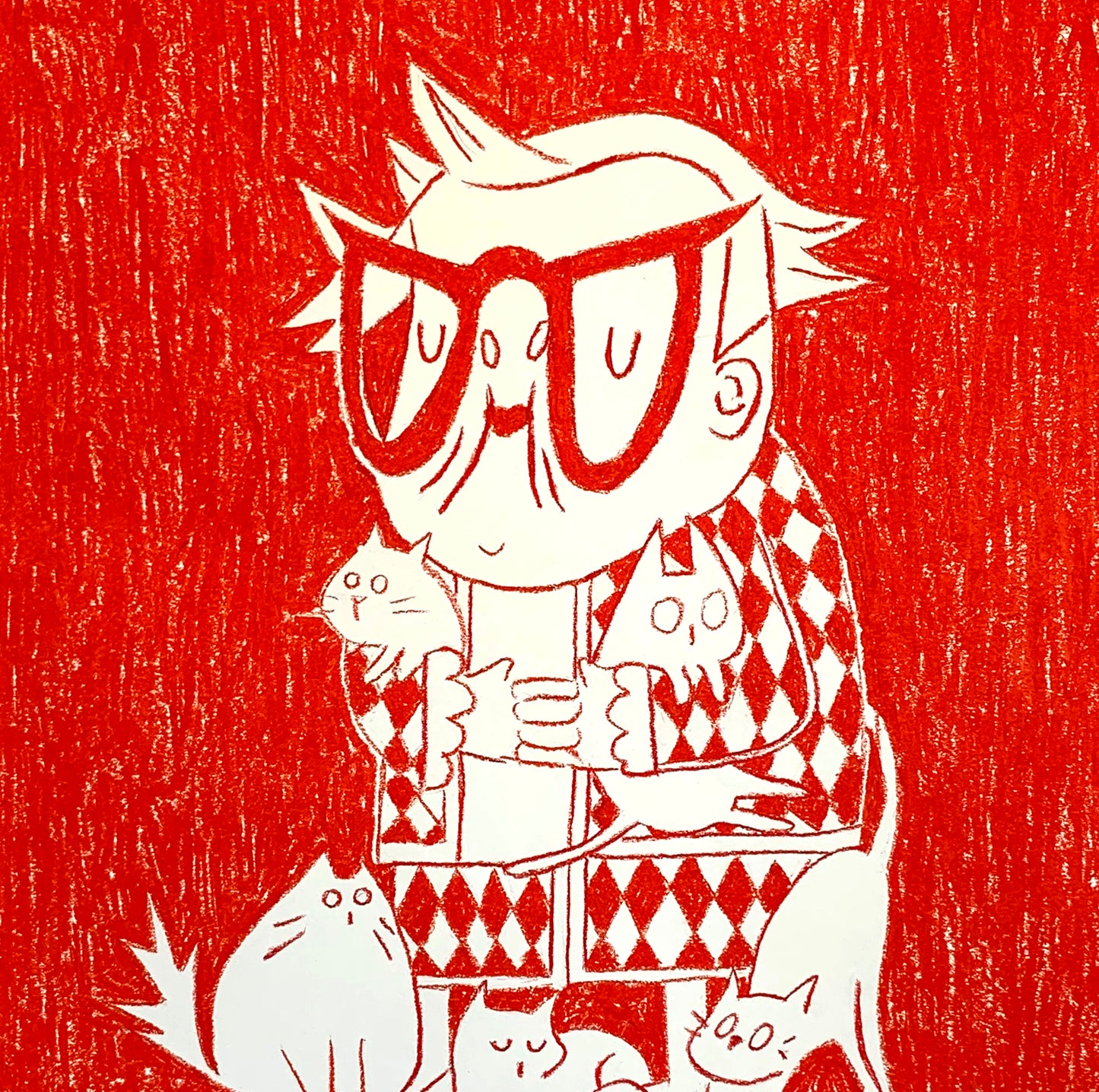 Lady Cat Lover Tegning
