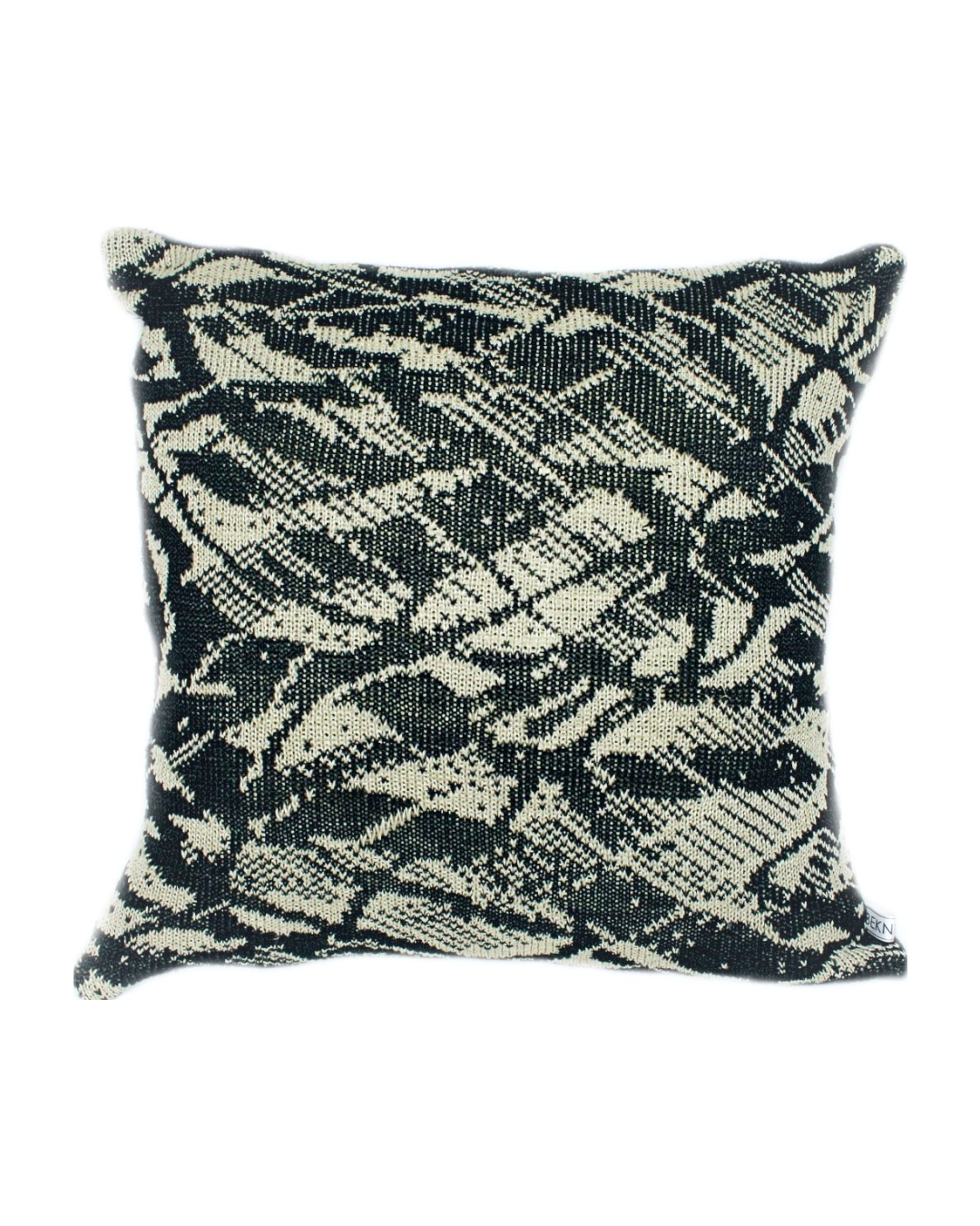 Move - Knitted Linen Cushion Cover Black & Linen