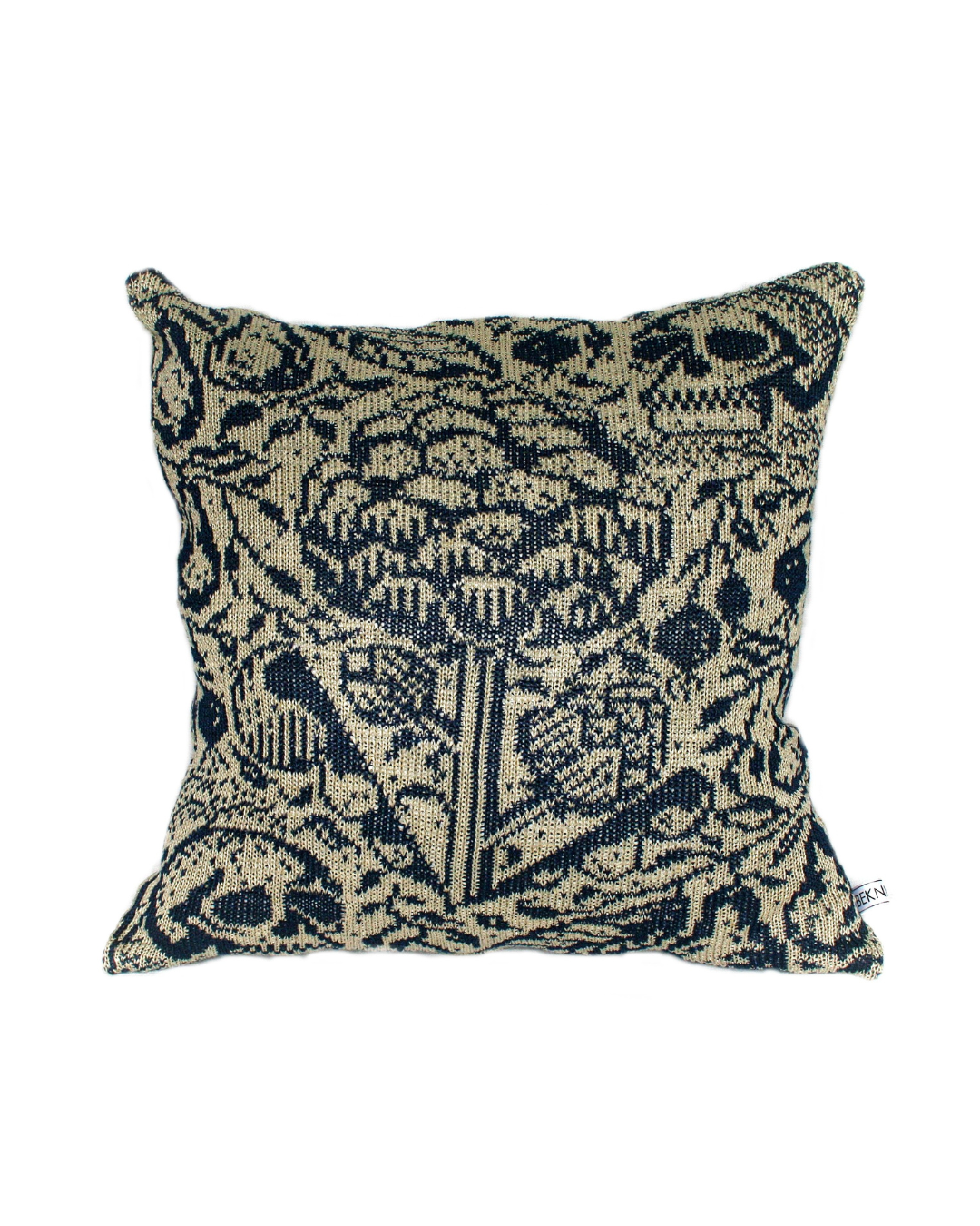 Harvest - Knitted Linen Cushion Cover Navy blue & Linen