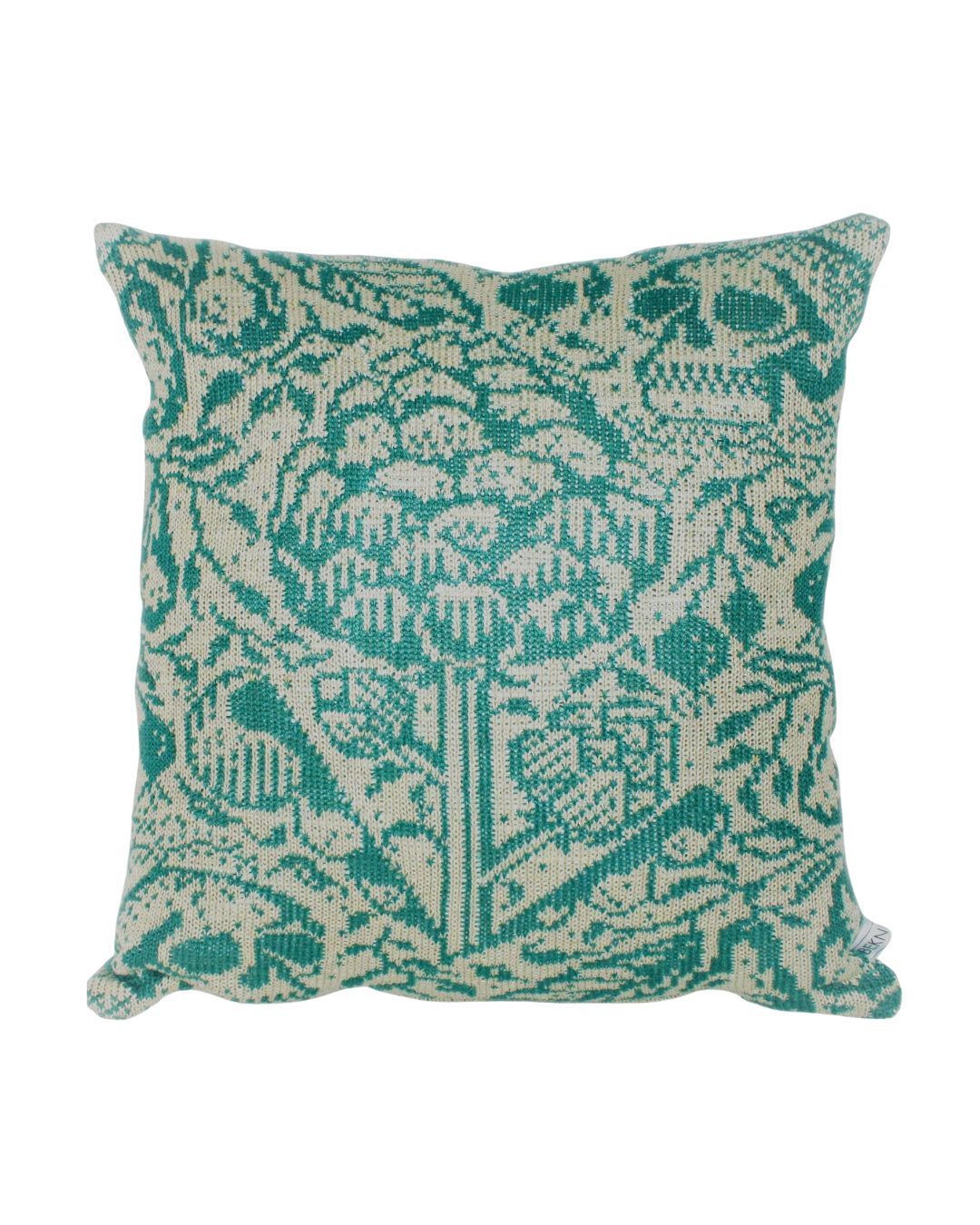 Harvest - Knitted Linen Cushion Cover Green & Linen