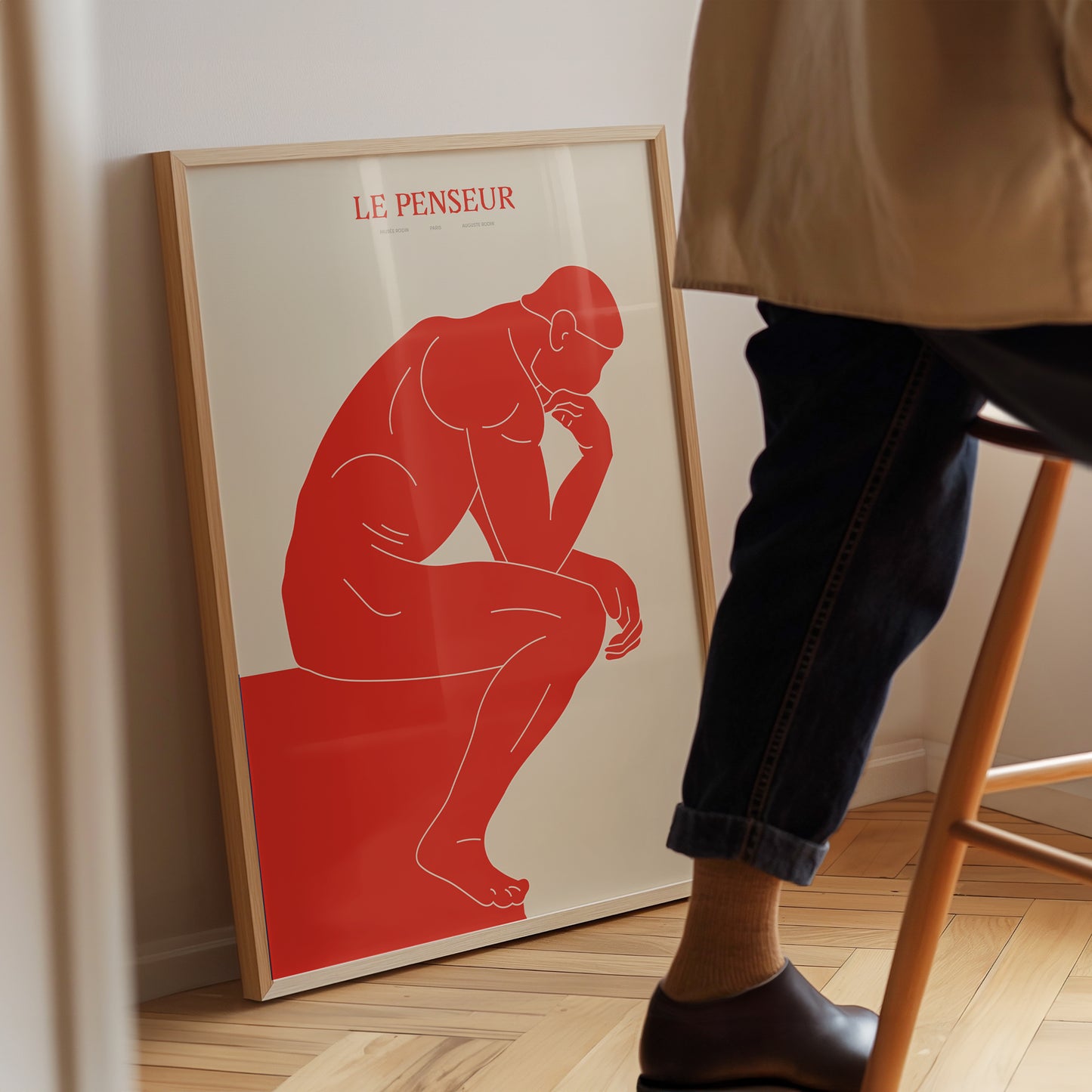 Le Penseur (Red) - Poster