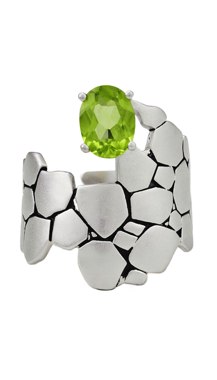 Nature's Blanc White Crevice Stone Ring