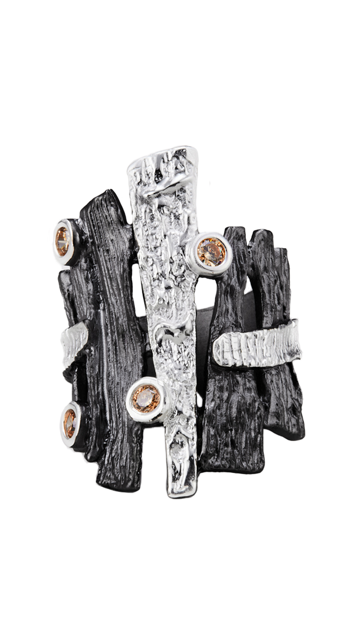 Nature's Noir Black Murmuring Bark Ring