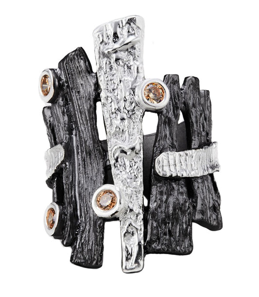 Nature's Noir Black Murmuring Bark Ring