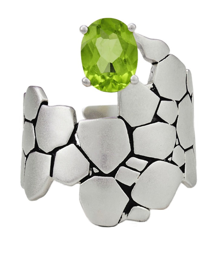 Nature's Blanc White Crevice Stone Ring