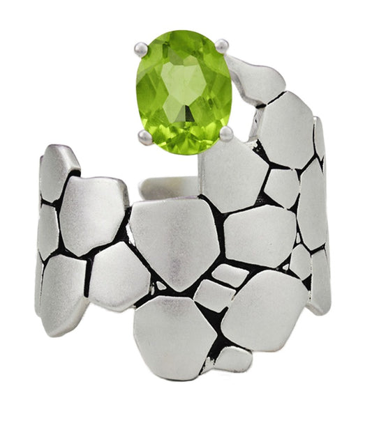 Nature's Blanc White Crevice Stone Ring