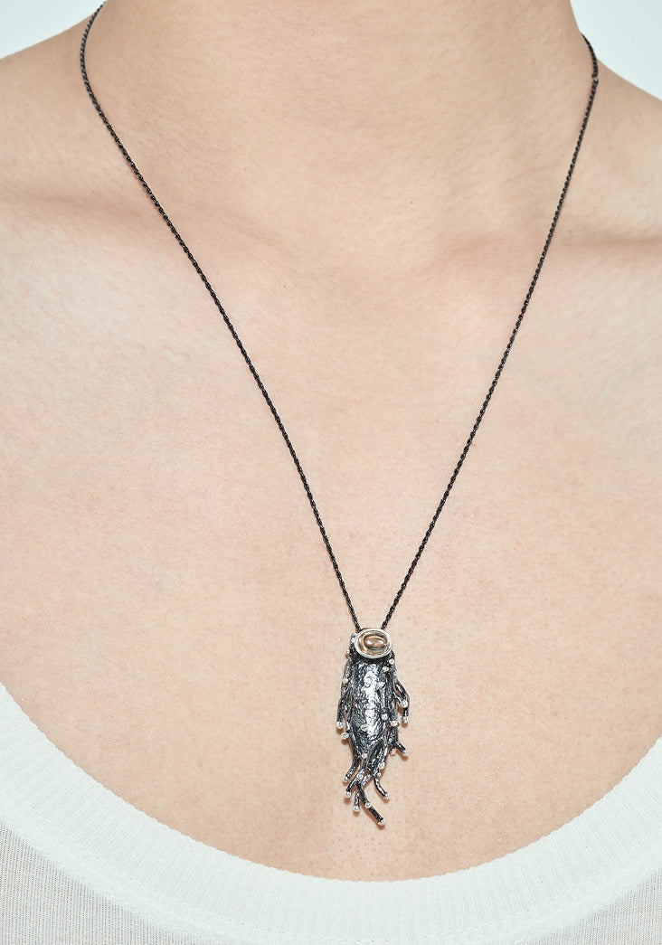 Nature's Noir Black Twining Vine Necklace