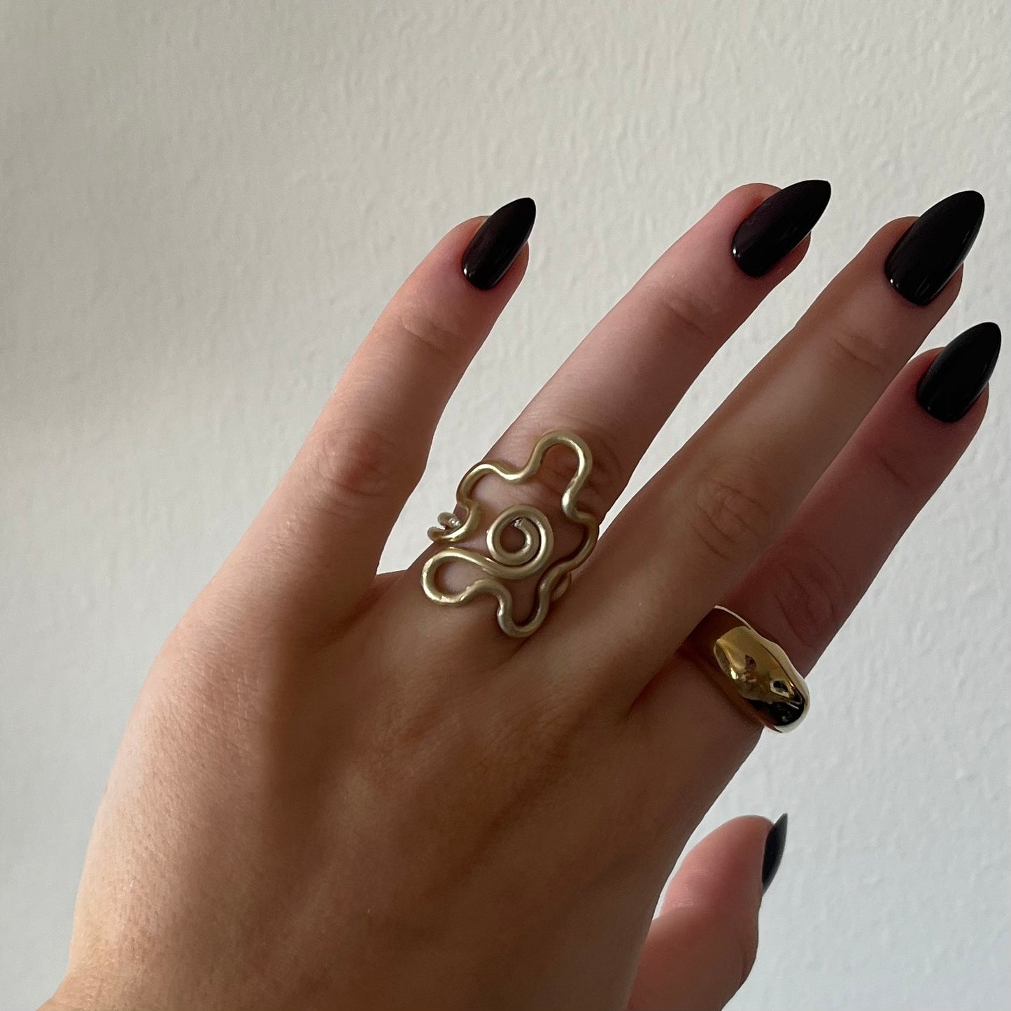 Ring, Retro flower - Guld