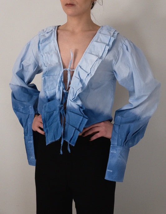 Shania Dip-dye Light blue shirt (Exclusive)