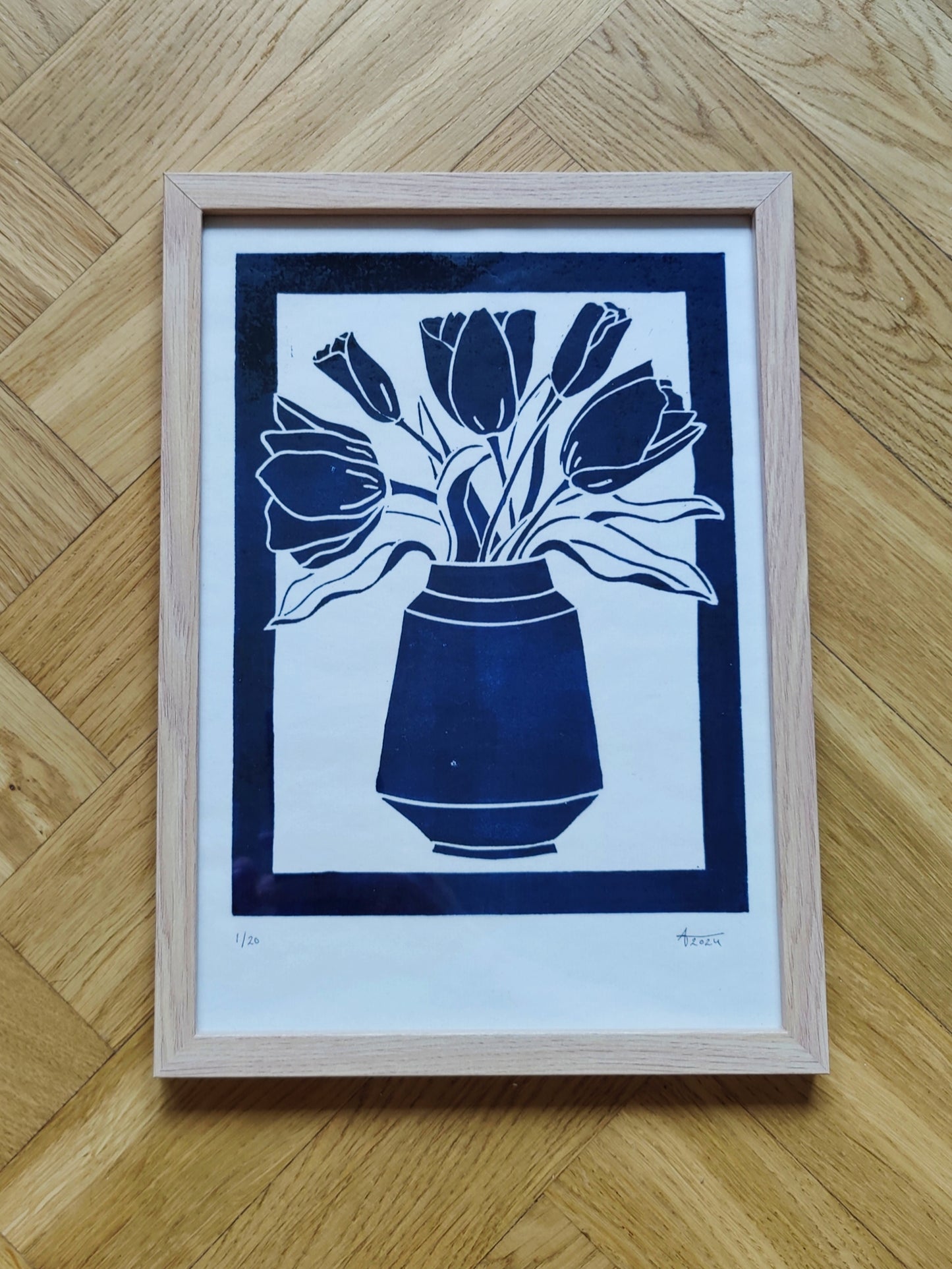 Tulips Linoleumprint