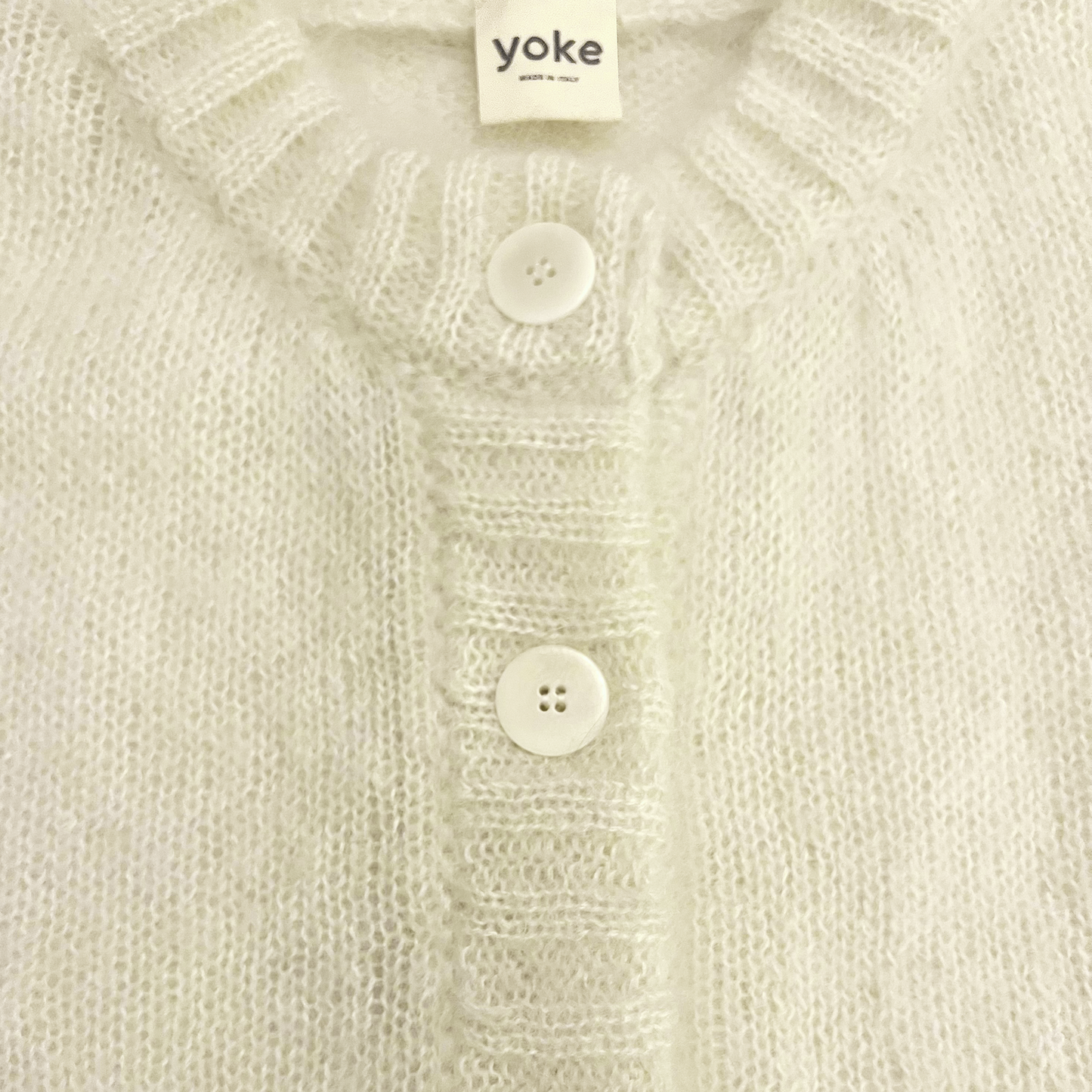 Cream Brushed Mohair & Silk Cardigan