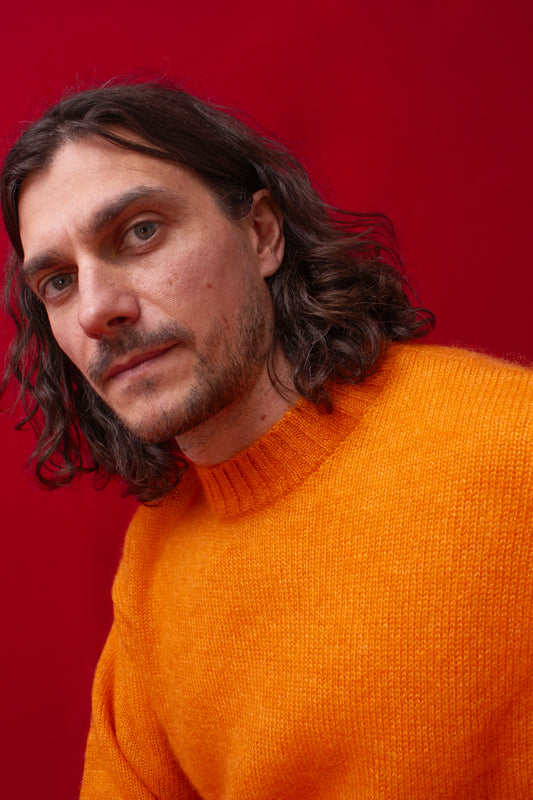 Orange Brushed Mohair & Silk jumper