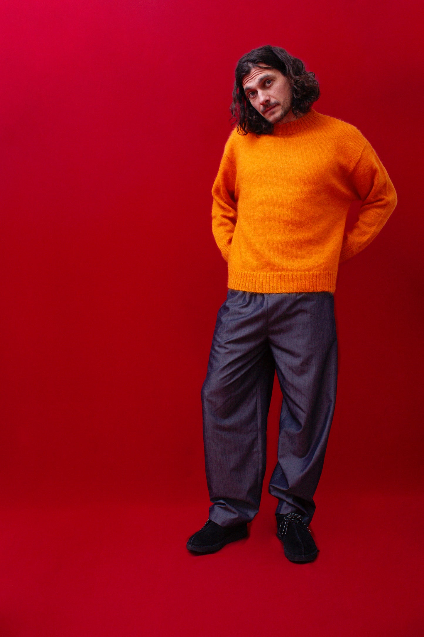Orange Brushed Mohair & Silk jumper