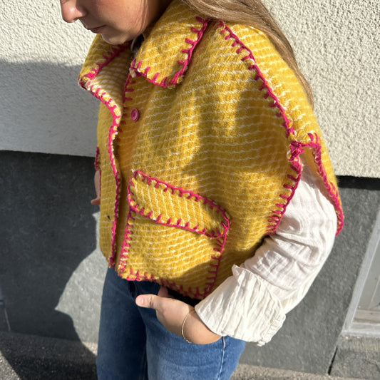 Yellow wool vest