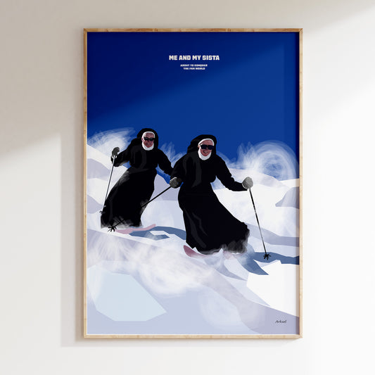 Nuns on skis Poster