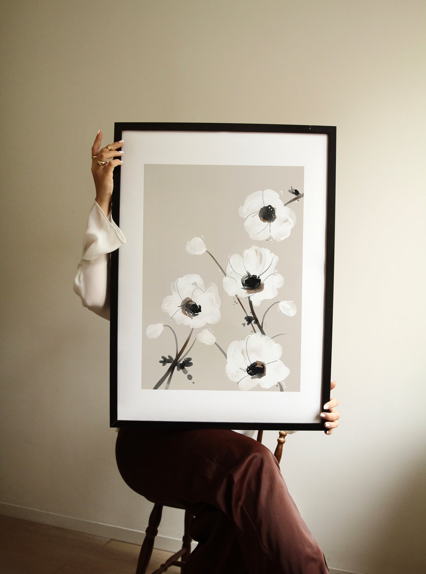 Poppy Field Beige Poster