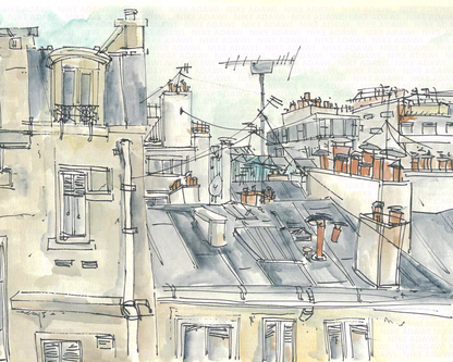 Rooftops in Paris Print