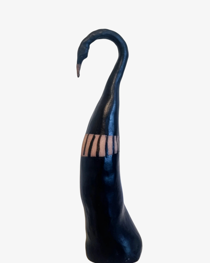 Black Long-Necked Bird Sculpture