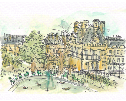 Sitting in a park of Paris - Frenche Print