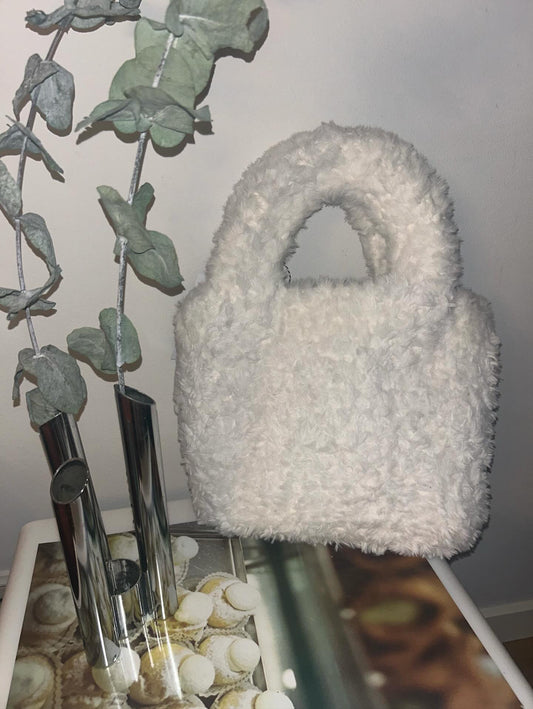 Chiara White fluffy bag