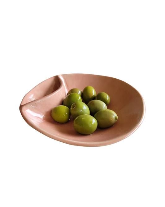 Handmade olive bowl - pink