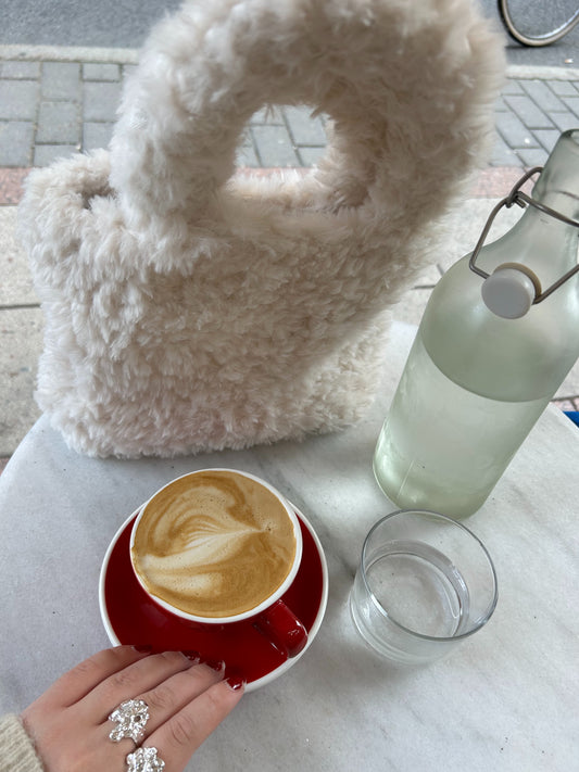 Chiara White fluffy bag