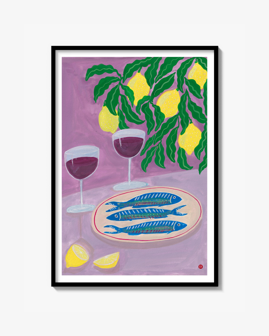 Sardines & Wine - Poster